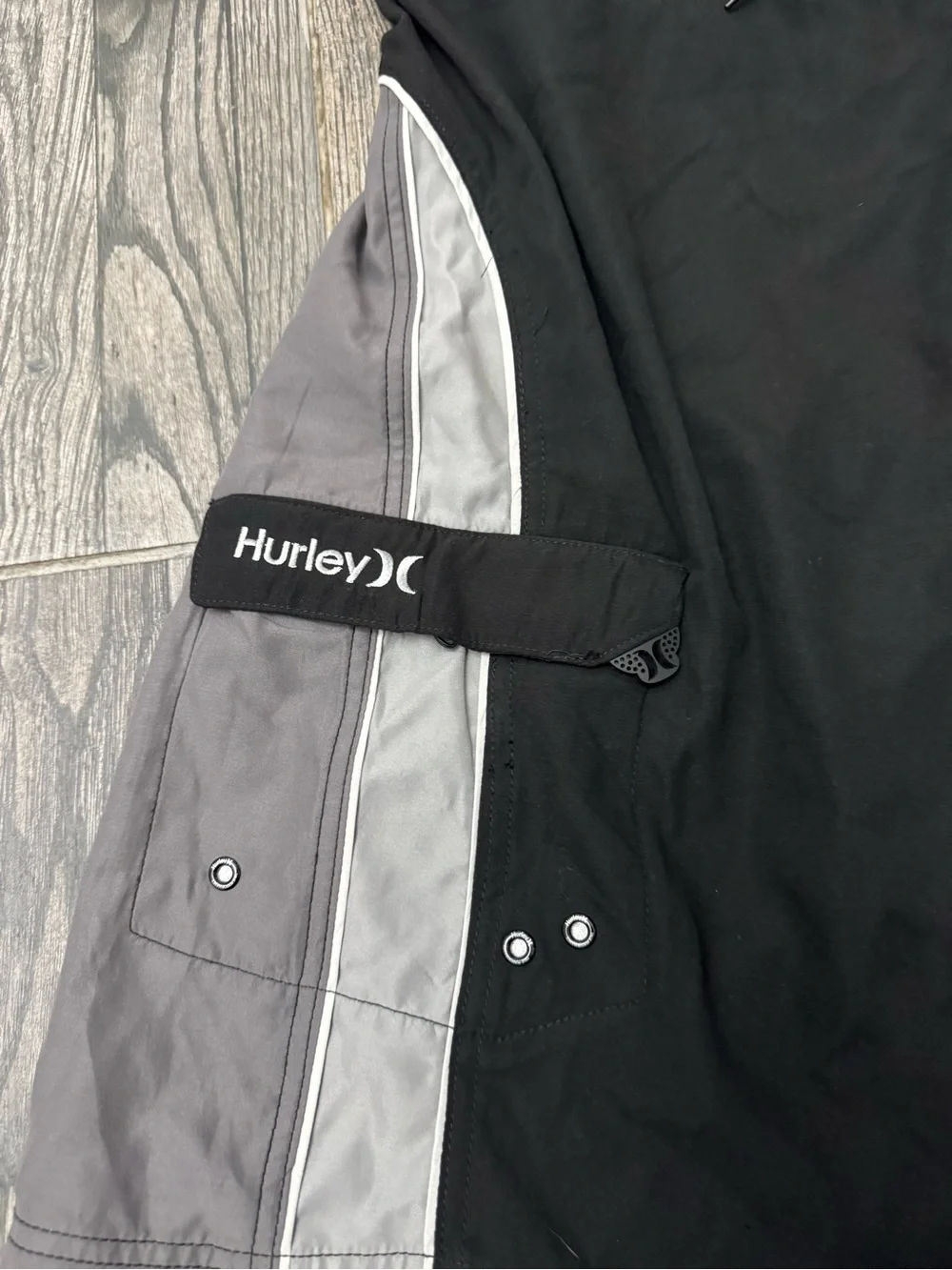 Hurley Men’s Black Swim Boardshorts with Gray Trim - XXL / 40